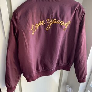 Maroon Print Bomber 
